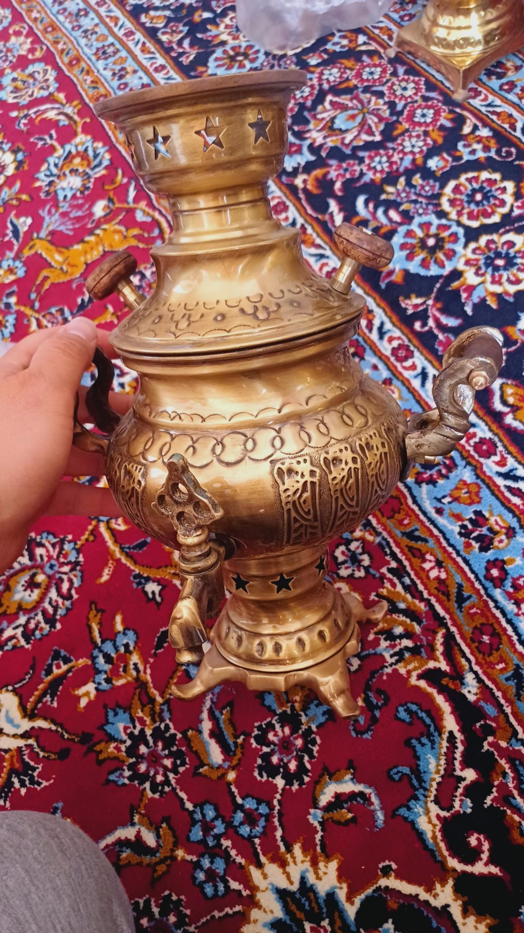سماور برنجی ذغالی